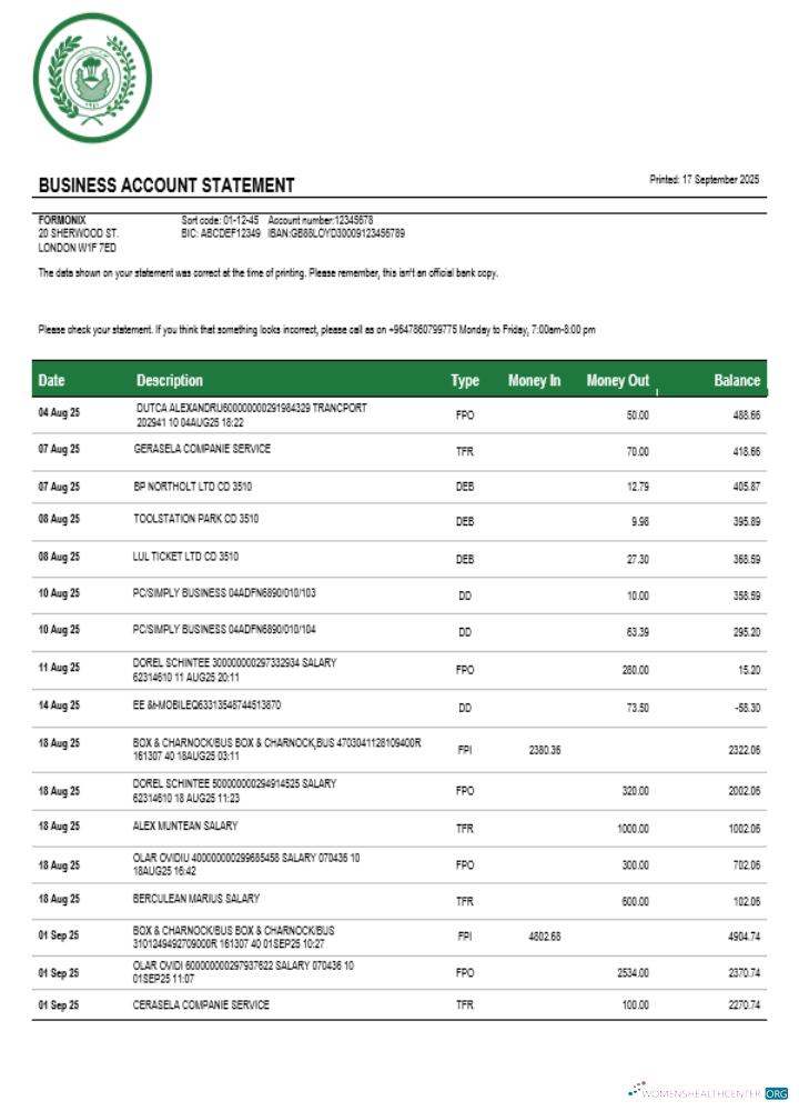 Download Rafidain firm account statement Word and PDF template Photoshop template
